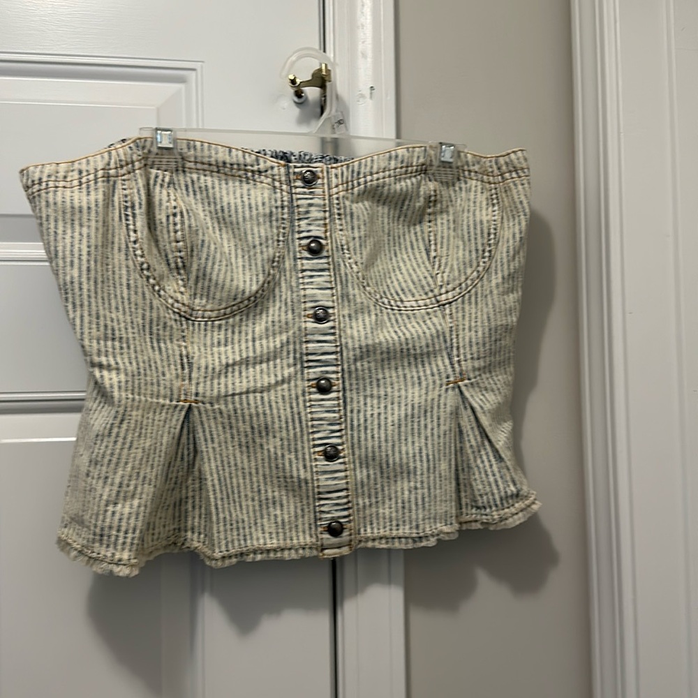 ANTHROPOLGIE PILCRO denim bustier
